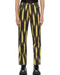 DOUBLE RAINBOUU Black & Yellow Party Jeans Ghost