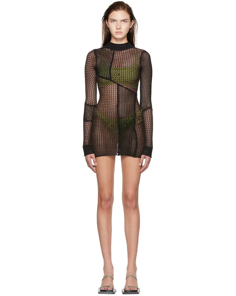 GUIZIO SSENSE Exclusive Brown Minidress Black