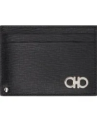 Ferragamo Black Gancini Card Holder Nero