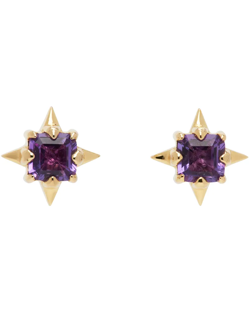Stolen Girlfriends Club Gold Punk Rose Stud Earrings Gold