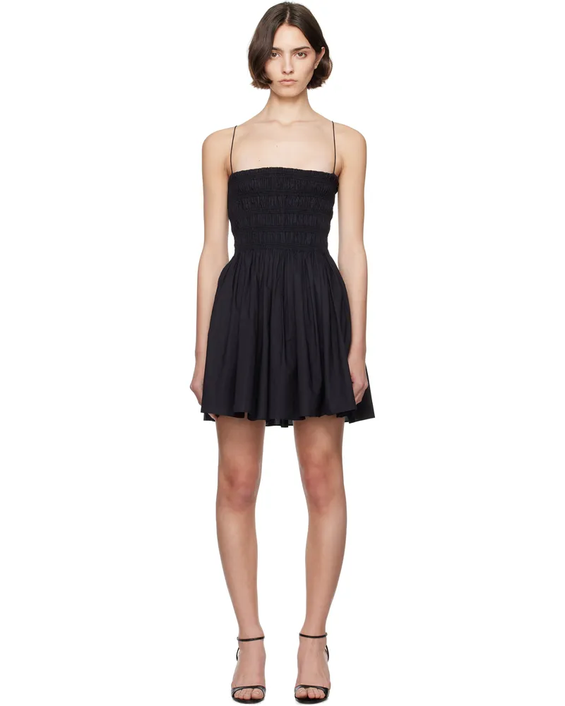 Matteau Black Shirred Bodice Minidress Black