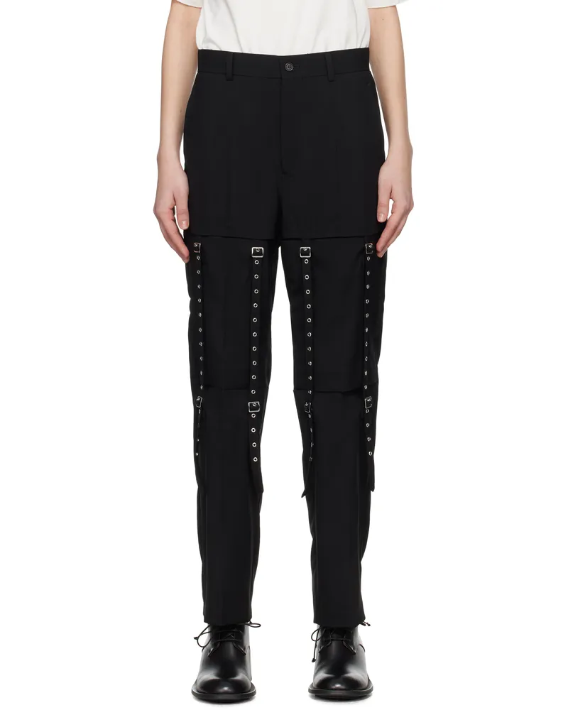 Noir Kei Ninomiya Black Wool Oxford Trousers Black