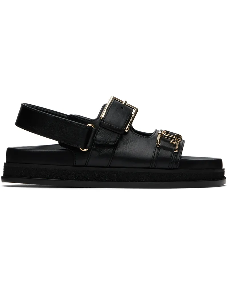 Jimmy Choo Black Elyn Flat Sandals Black
