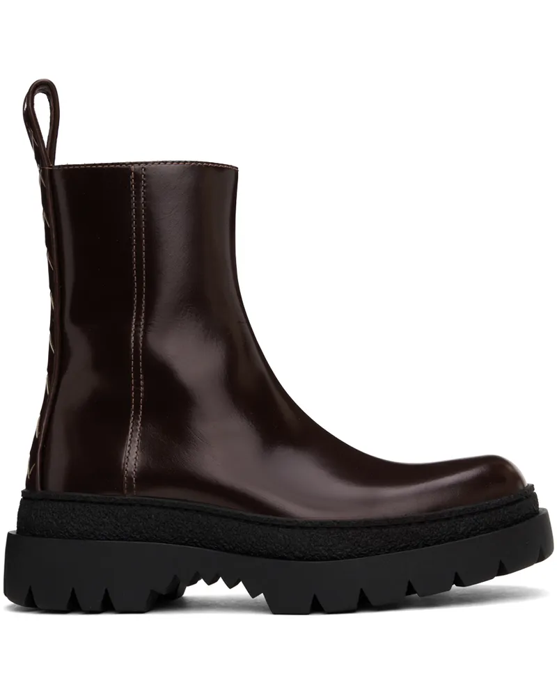 Bottega Veneta Brown Highway Boots 2139-fondant-black