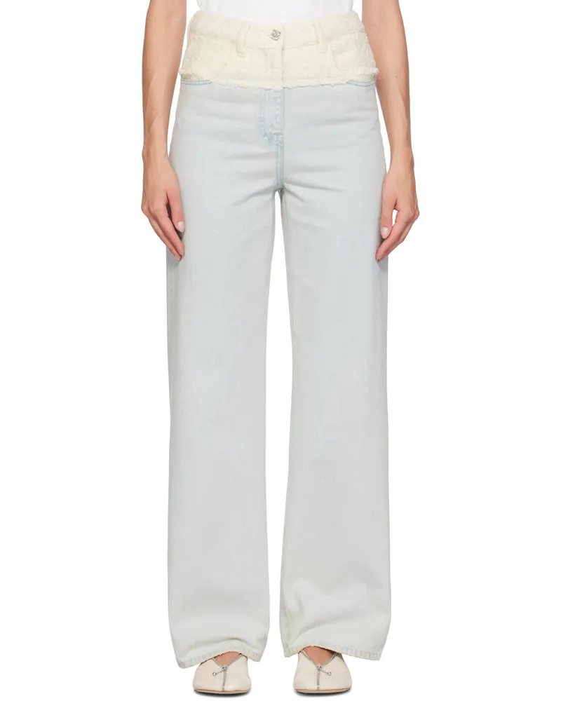 Givenchy Off-White & Blue Oversized Jeans 128-white