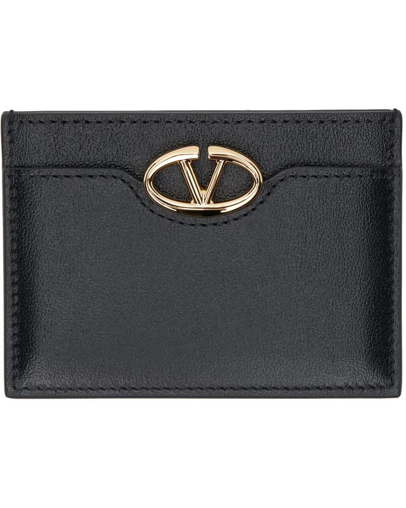 Valentino Garavani Black 'The Bold Edition' VLogo Card Holder 0no