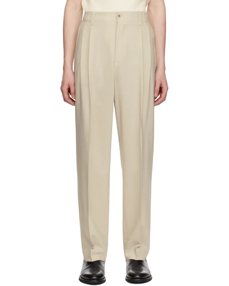 Golden Goose Beige Wool Blend Trousers Pelican