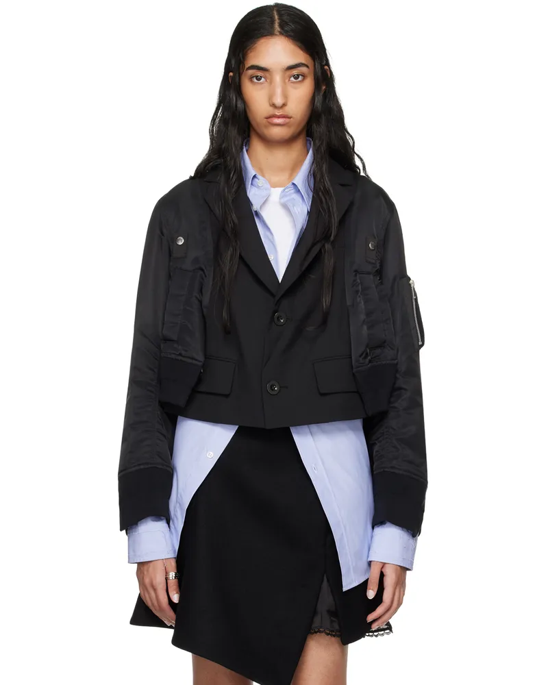 Sacai Black Suiting Blazer 001