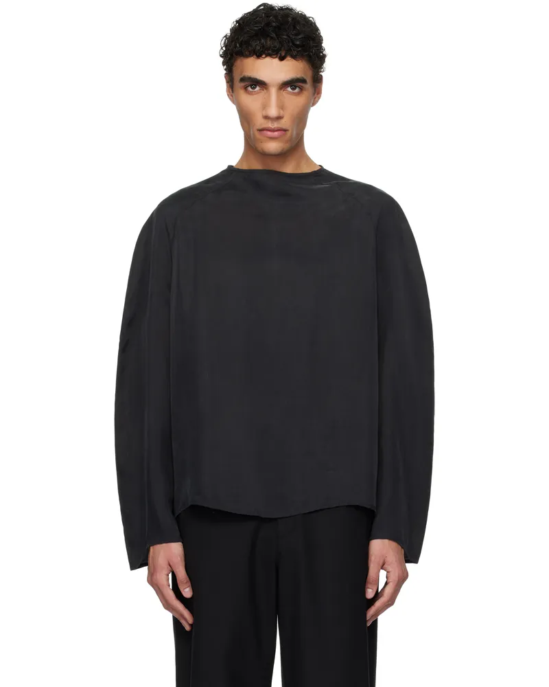 AMOMENTO Gray Raglan Cupro T-shirt Charcoal