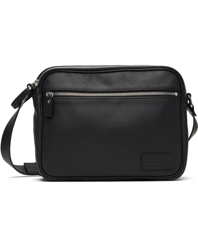 Maison Margiela Black Leather Messenger Bag Black