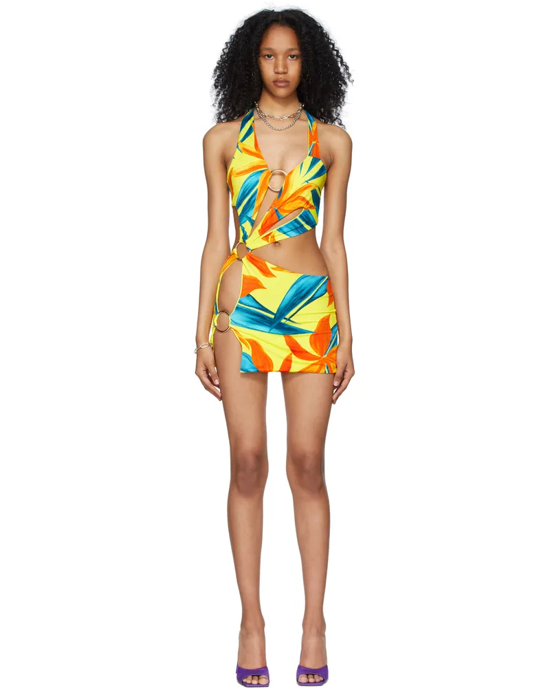 Louisa Ballou SSENSE Exclusive Yellow & Blue Sex Wax Dress Yellow