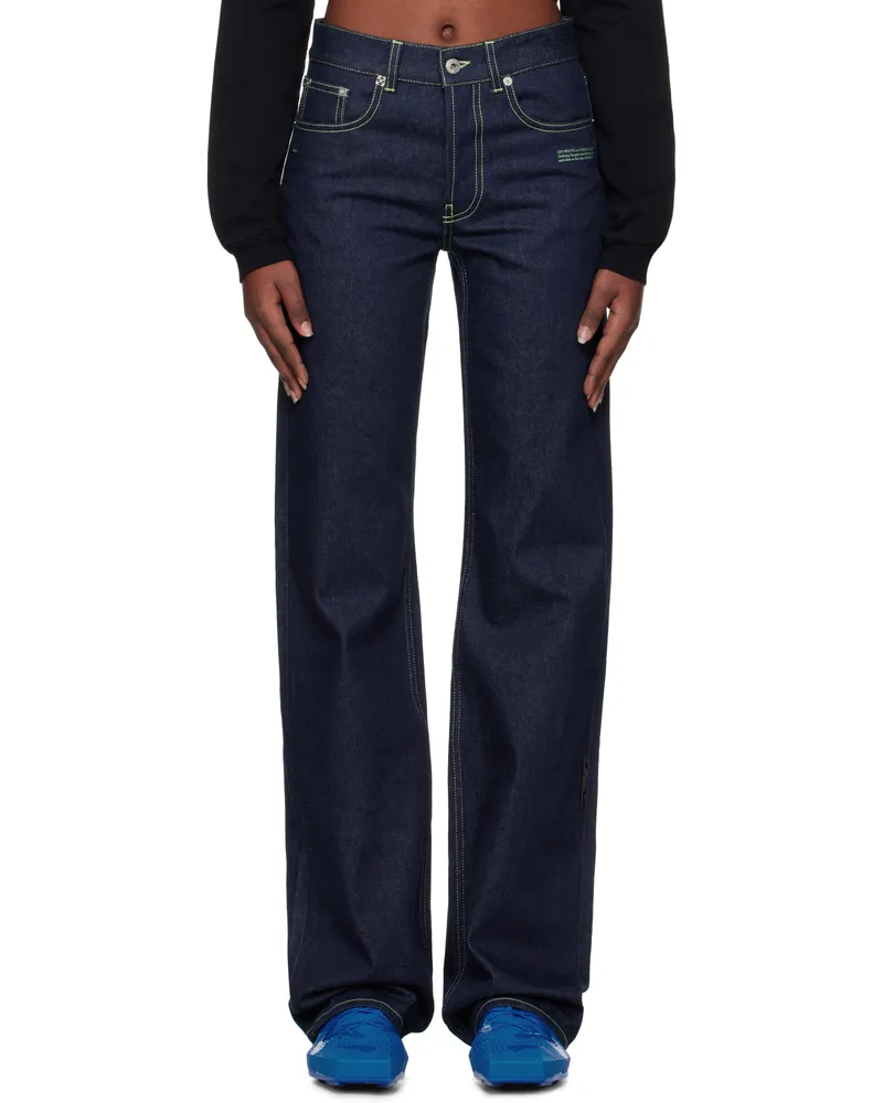 OFF-WHITE Navy Susy Jeans Raw