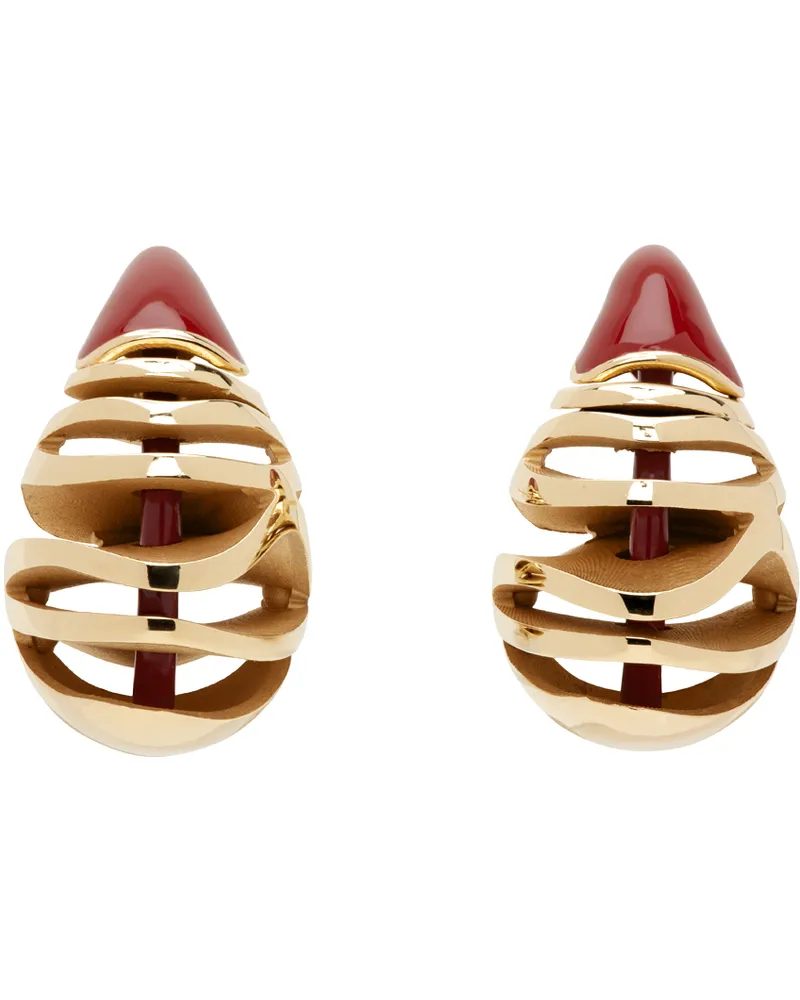 Bottega Veneta Gold Drop Earrings 6300