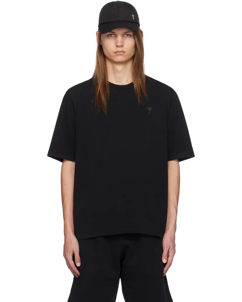 AMI Paris Black Ami de Coeur T-shirt Black