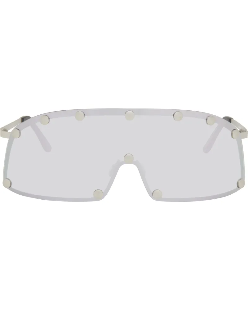 Rick Owens Silver Hollywood Shielding Sunglasses 1818