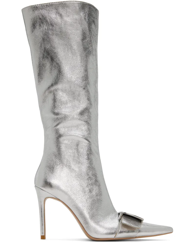 Lado Bokuchava Silver Buckle Boots Silver