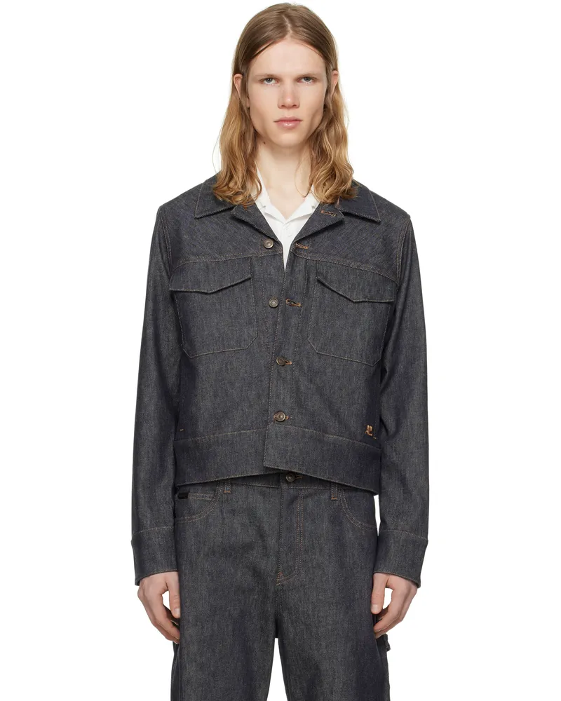 Courrèges Gray Utility Trucker Denim Jacket 9011