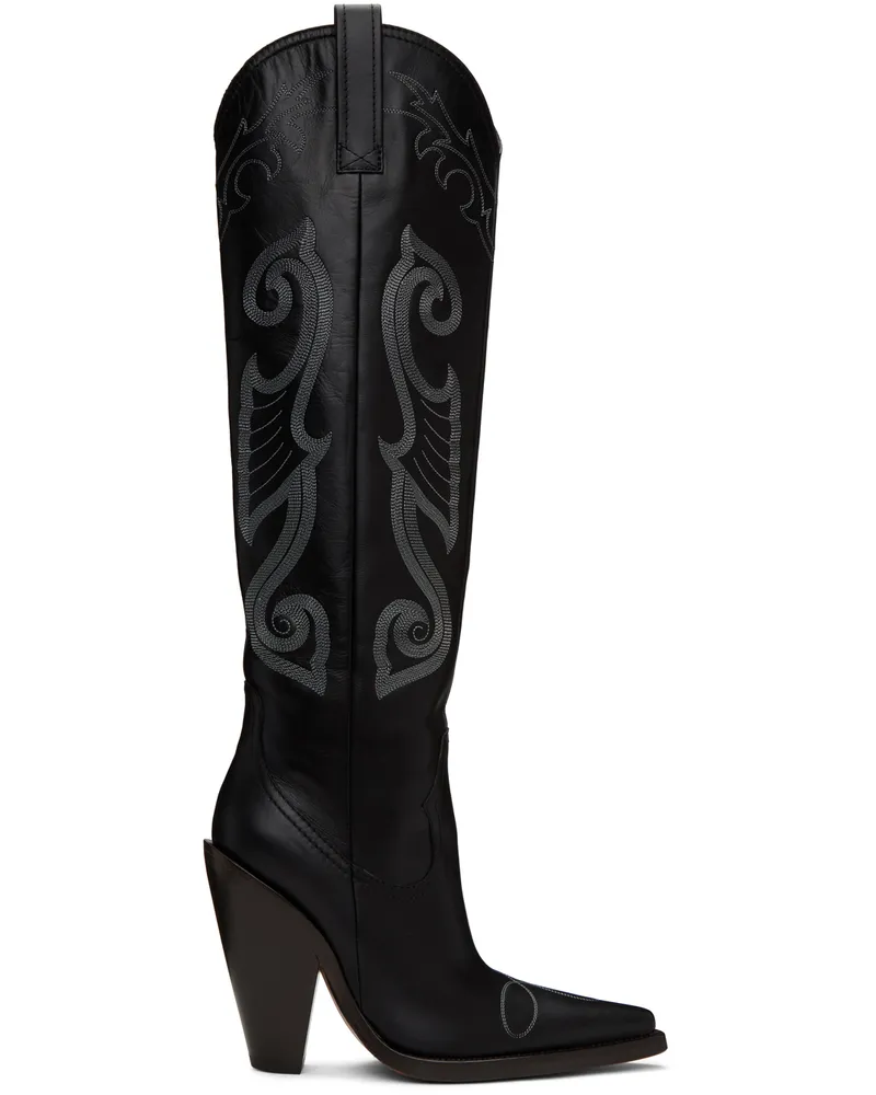 Moschino Black High Western Boots A1555