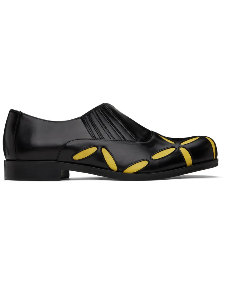 STEFAN COOKE Black & Yellow Slashed Loafers Black