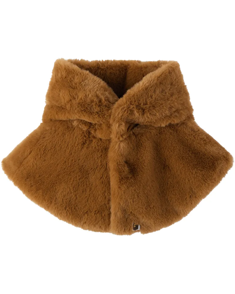 BAPE Kids Brown Baby Milo Fluffy Cape Scarf Brw-brown