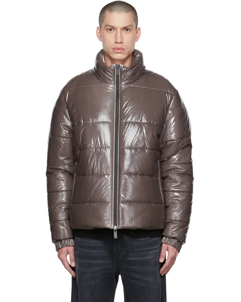 44 LABEL GROUP Gray Blow Out Puffer Jacket 104