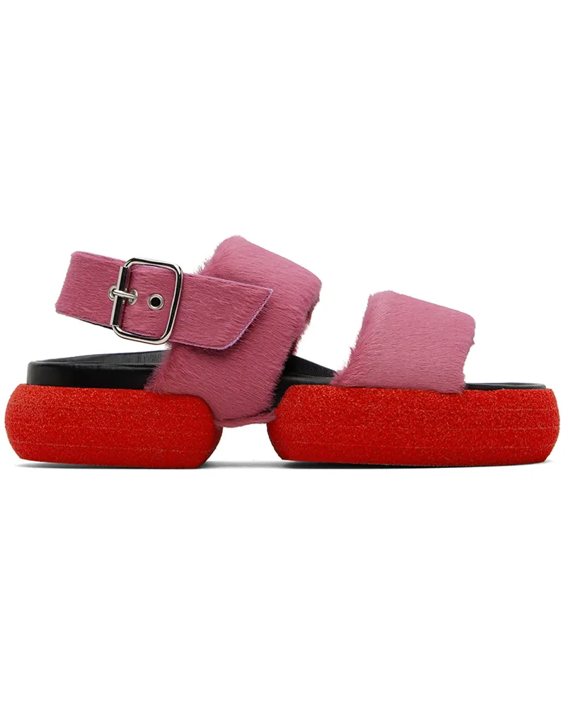 Dries van Noten Pink Pony Hair Sandals 305