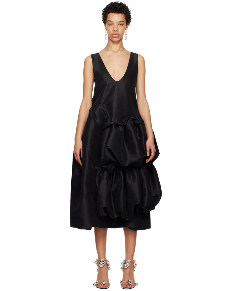 Kika Vargas SSENSE Exclusive Black Agnodice Midi Dress Black