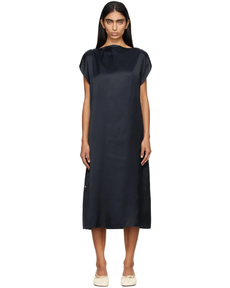 Baserange Navy Clavo Midi Dress Blue