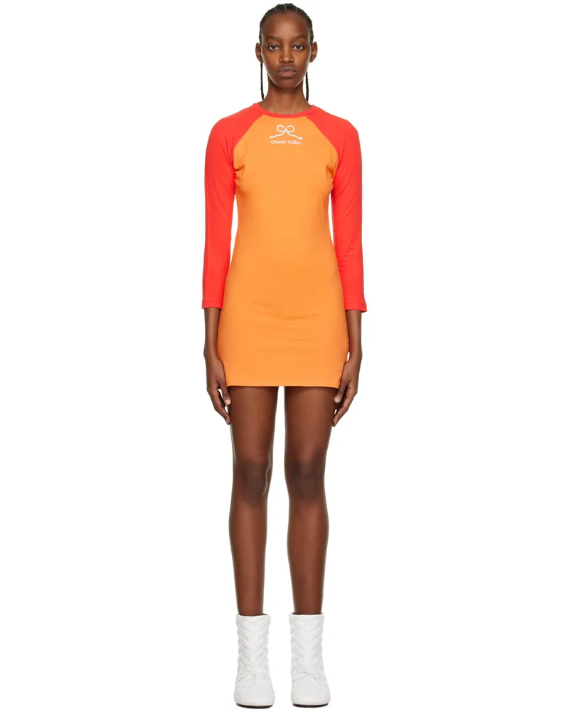 Maisie Wilen Orange Slinky Minidress Carrot
