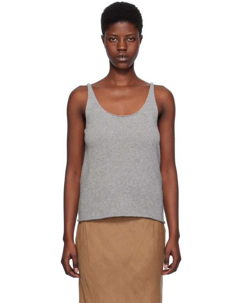 Baserange Gray Rim Tank Top Grey