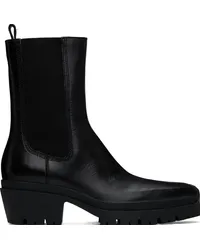 Alexander Wang Black Terrain Leather Moto Boots Black