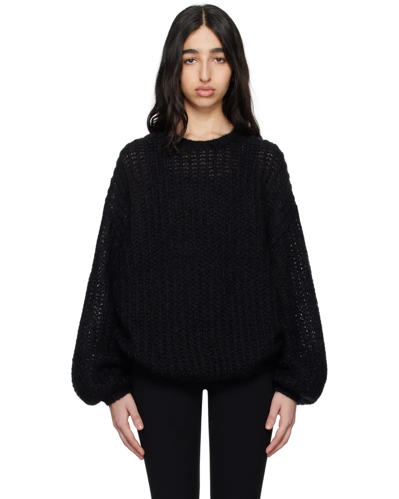 Totême Black Puffed Knit Sweater Black