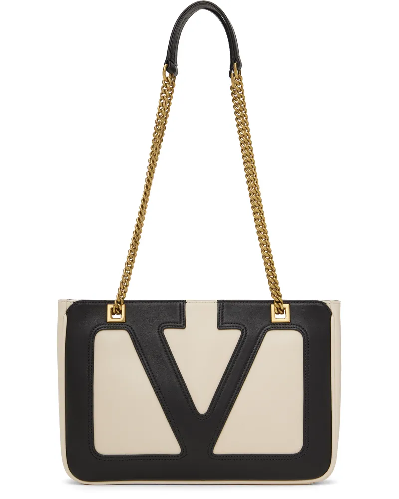Valentino Garavani Off-White & Black Viva Superstar Small Bag R4v