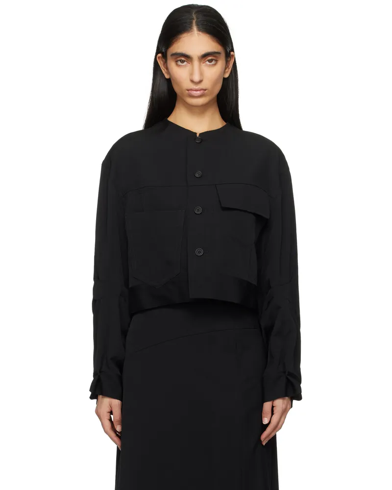 Yohji Yamamoto Black Multi Pocket Jacket 1