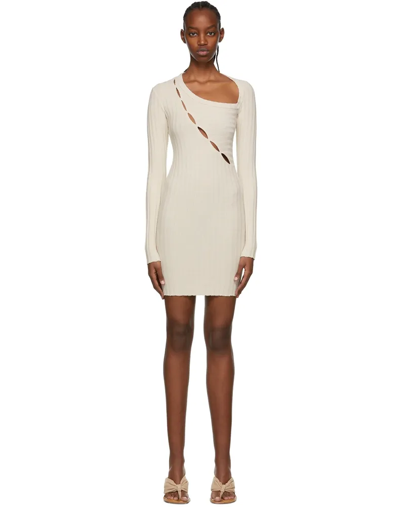 Cotton Citizen Beige Capri Mini Dress Oatmeal
