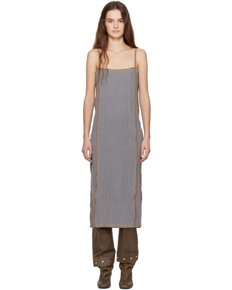 Baserange Gray Shok Midi Dress Bayon