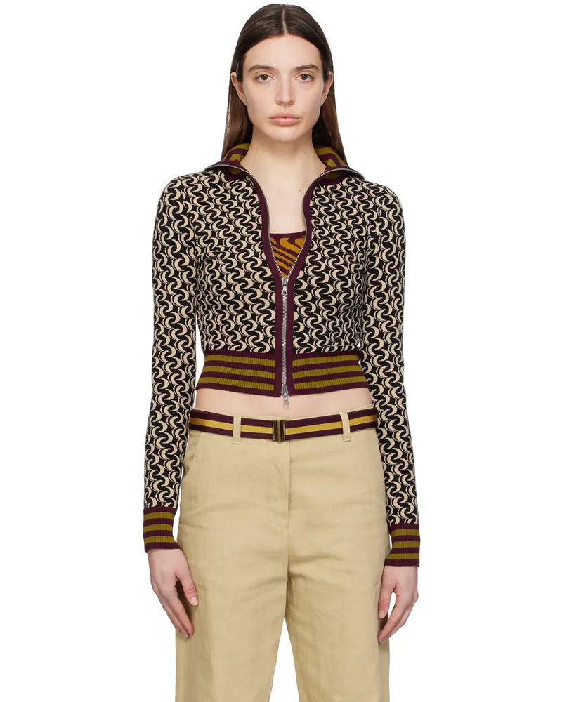 Dries van Noten Black & Beige Jacquard Sweater 103