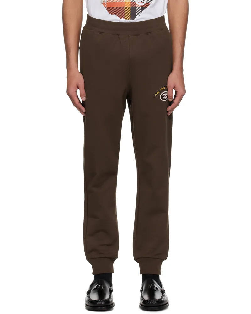 AAPE by A Bathing Ape Brown 'AAPE' Basic Sweatpants Bwd