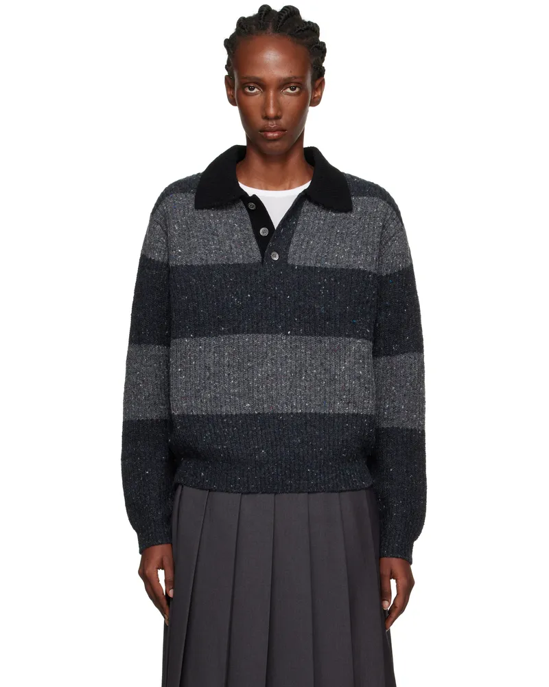 Dunst Gray Chunky Rugby Polo Grey