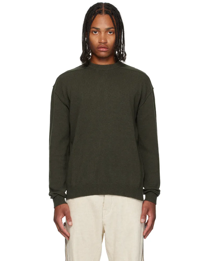Rick Owens Khaki Concordians Round Neck Sweater 25