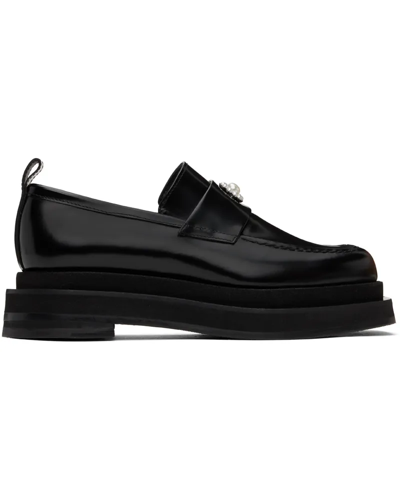 Simone Rocha Black Heart Toe Platform Loafers Black