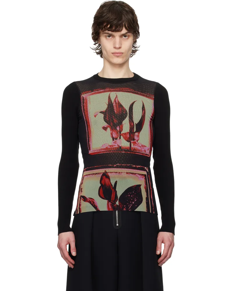 Jean Paul Gaultier Black Flowers Cadres T-shirt 002142-black