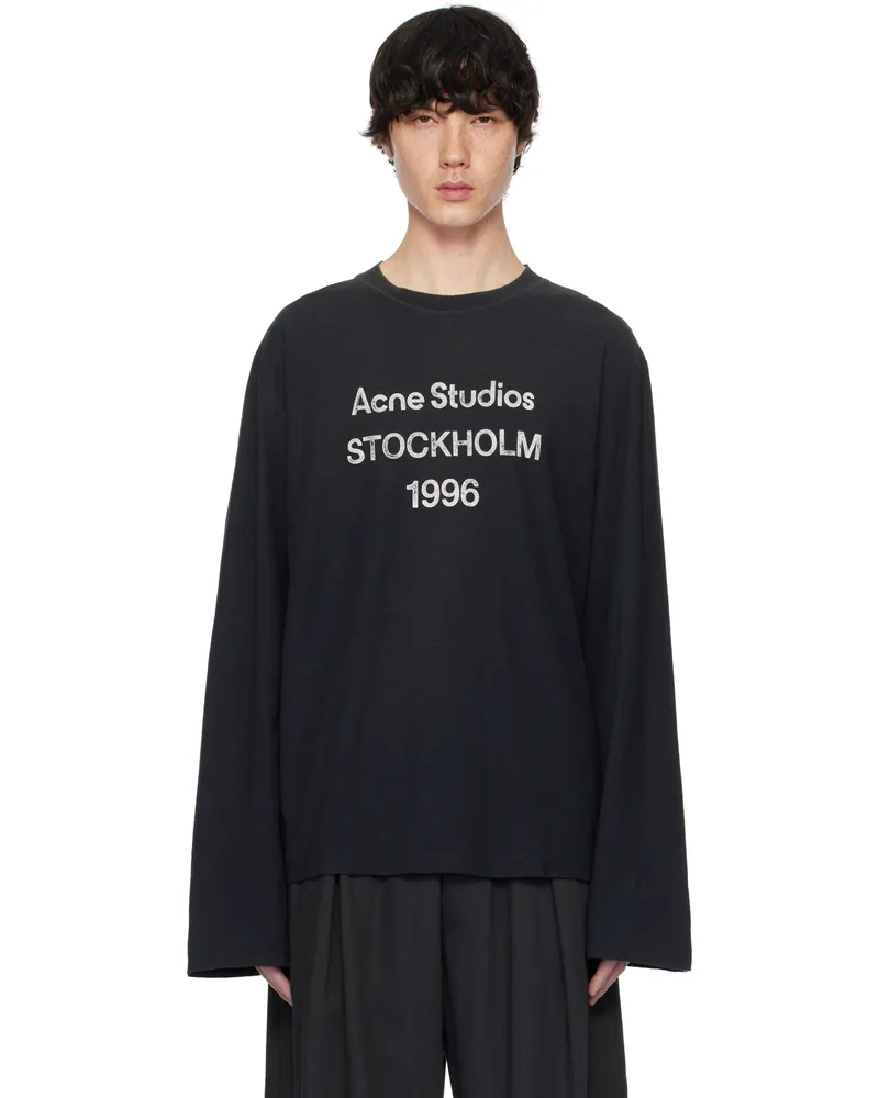 Acne Studios Black Relaxed Fit Logo T-shirt Bm0