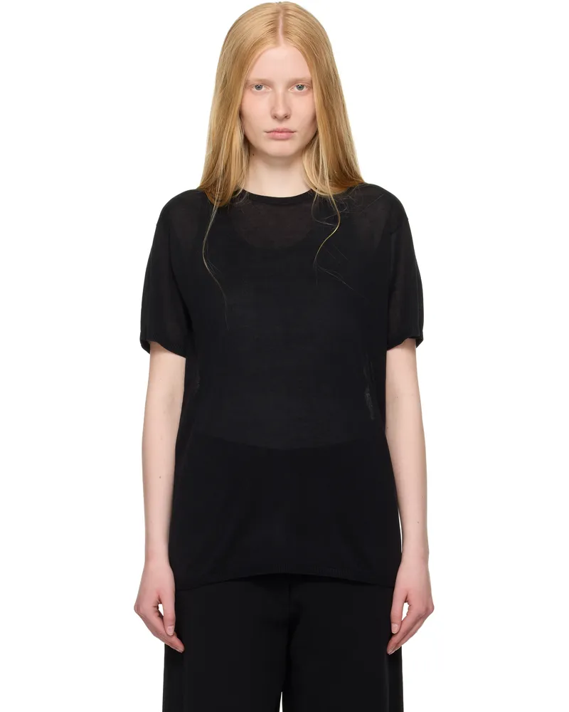 Totême Black Knit T-shirt Black
