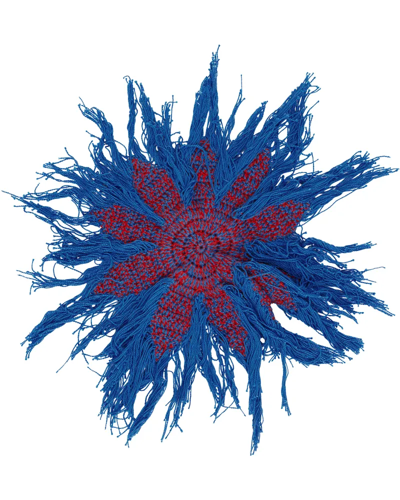 Edward Cuming Blue & Red Crying Flower Brooch Blue-red