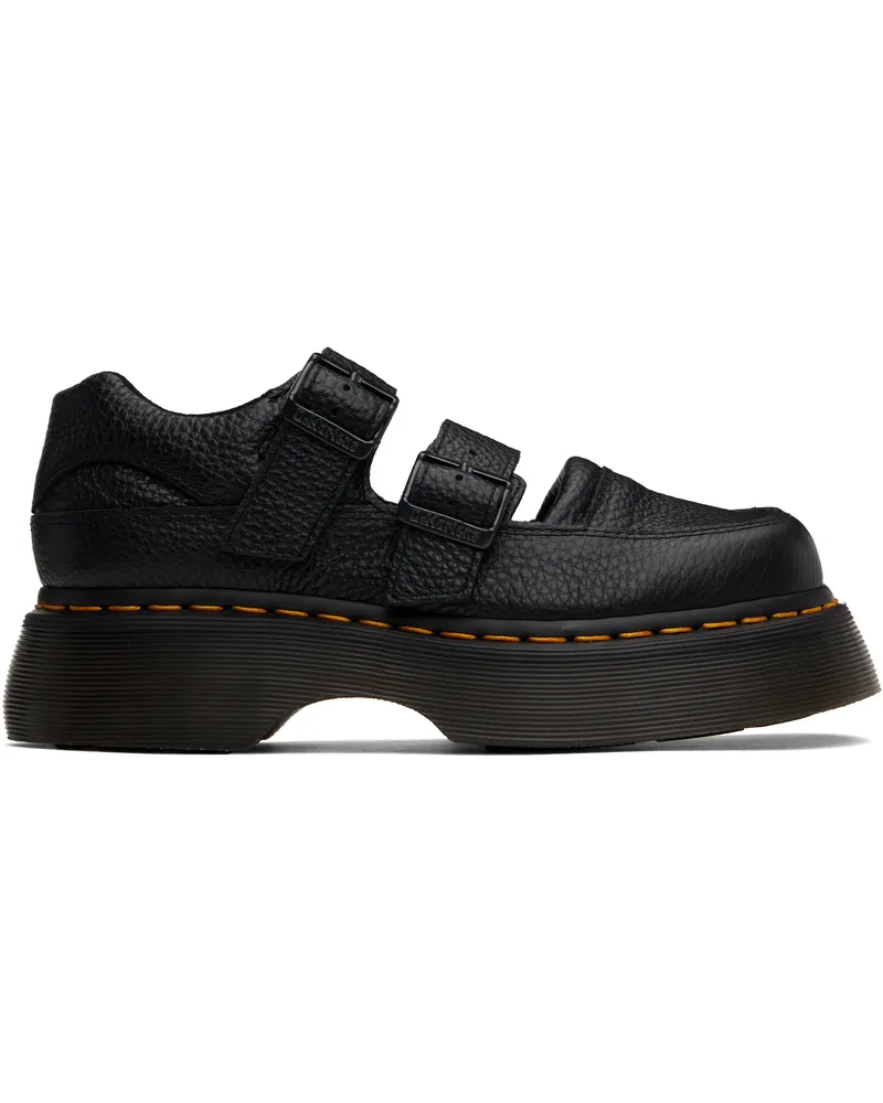 Dr.Martens Black Buzz Milled Nappa Leather Mary Jane Loafers Black