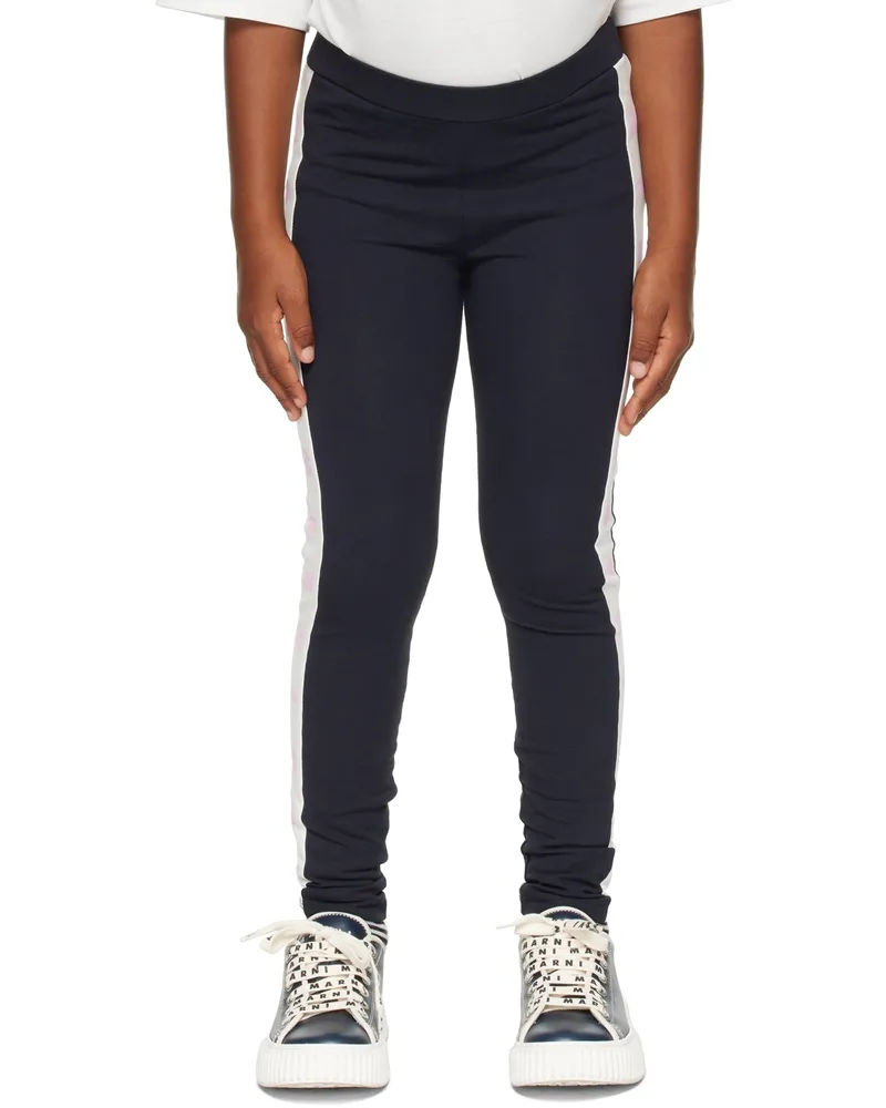 Marni Kids Navy Logo Leggings 0m803