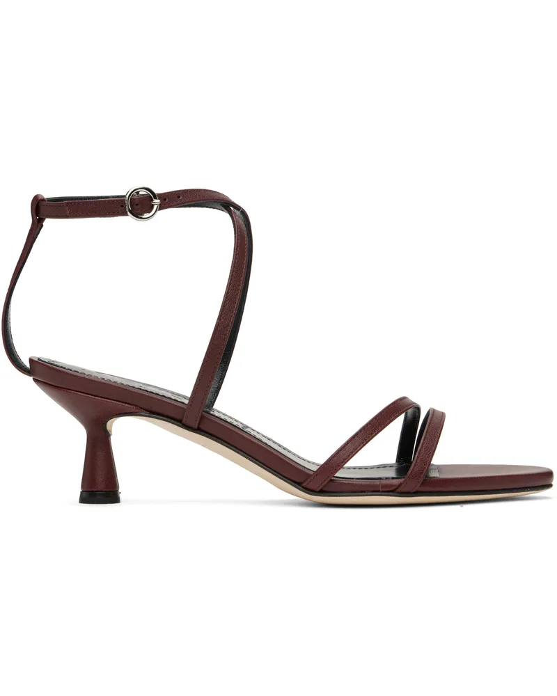 aeyde Burgundy Maeve Leather Heeled Sandals Port