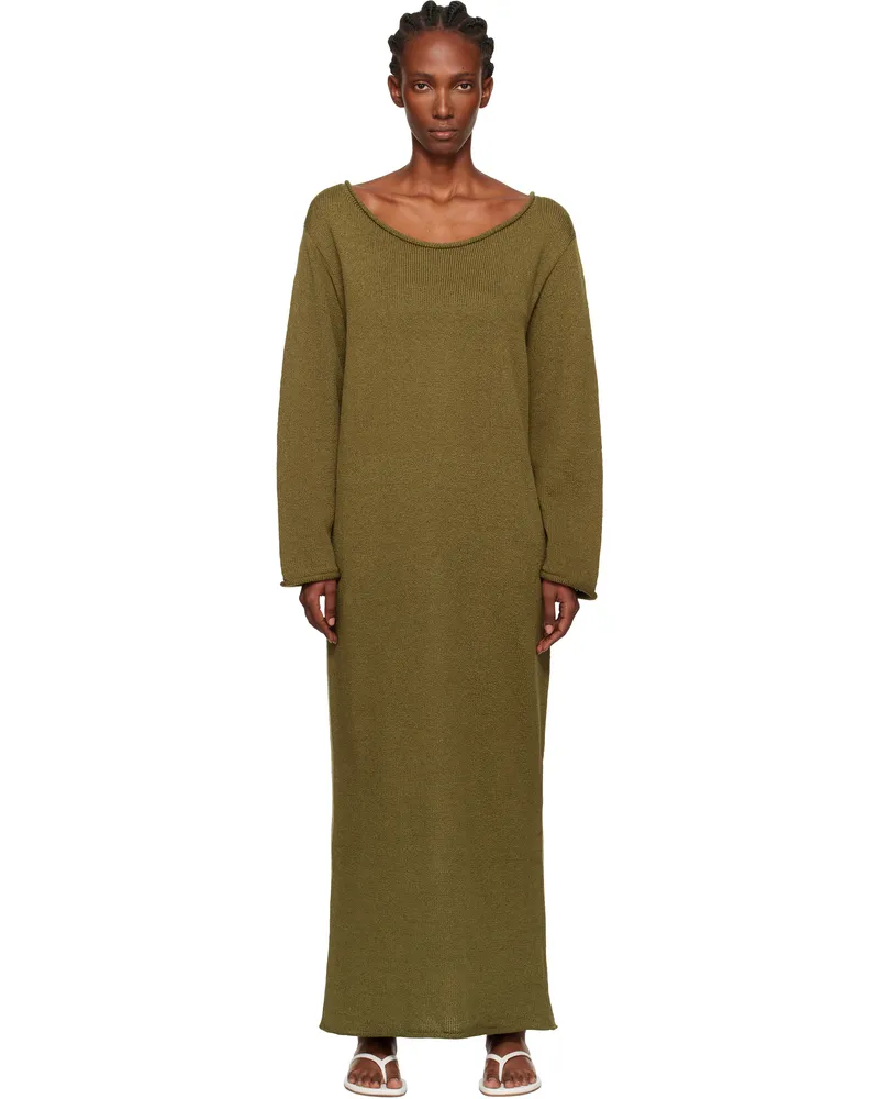The Elder Statesman Green Nora Lite Oversized LS Maxi Dress 204