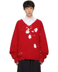 VETEMENTS Red Destroyed Sweater Red